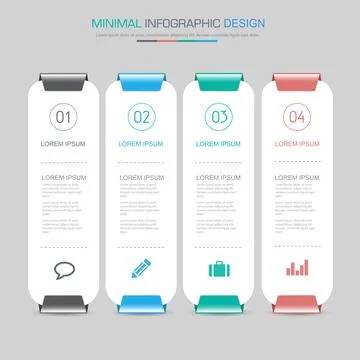 Infographic Elements with business icon on full color background circle proce Illustrazione stock