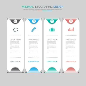Infographic Elements with business icon on full color background circle proce Stock Illustration