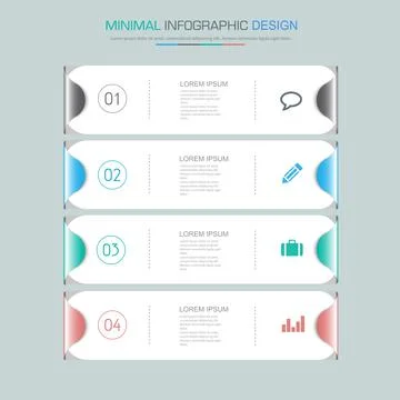 Infographic Elements with business icon on full color background circle proce Stock Illustration