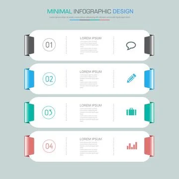 Infographic Elements with business icon on full color background circle proce Illustrazione stock