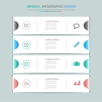 Infographic Elements with business icon on full color background circle proce Stock Illustration