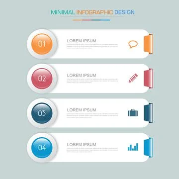 Infographic Elements with business icon on full color background circle proce Stock Illustration