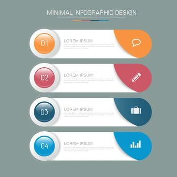 Infographic Elements with business icon on full color background circle proce Stock Illustration