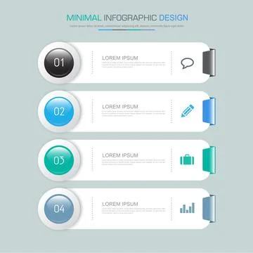 Infographic Elements with business icon on full color background circle proce Stock Illustration