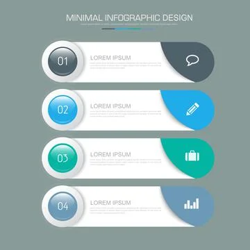 Infographic Elements with business icon on full color background circle proce Stock Illustration