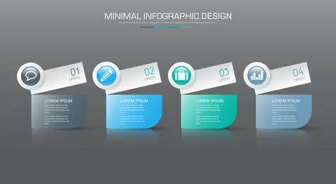 Infographic Elements with business icon on full color background circle proce Stock Illustration
