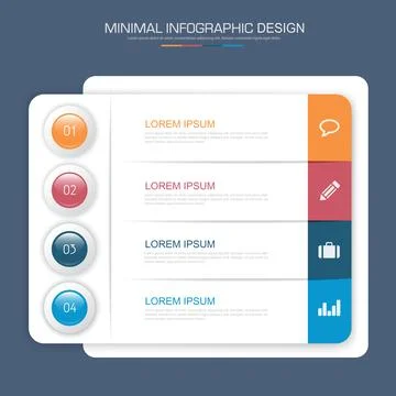 Infographic Elements with business icon on full color background circle proce Illustrazione stock