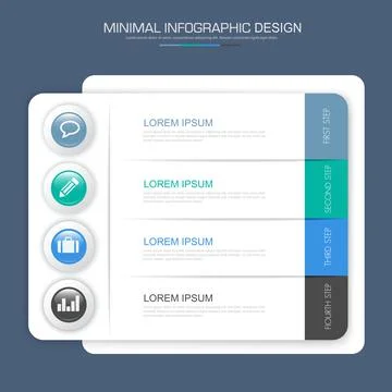 Infographic Elements with business icon on full color background circle proce Stock Illustration
