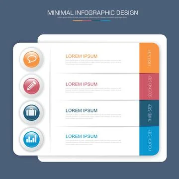 Infographic Elements with business icon on full color background circle proce Stock Illustration
