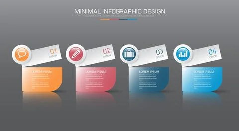 Infographic Elements with business icon on full color background circle proce Illustrazione stock