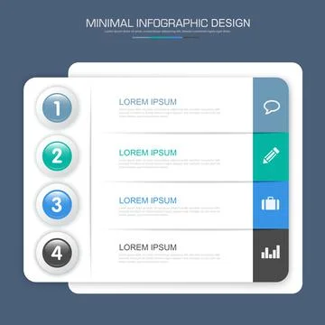 Infographic Elements with business icon on full color background circle proce Stock Illustration
