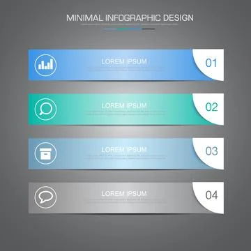 Infographic Elements with business icon on full color background circle proce Stock Illustration