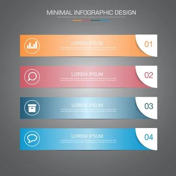 Infographic Elements with business icon on full color background circle proce Stock Illustration