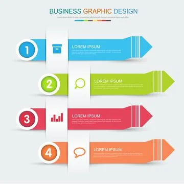 Infographic Elements with business icon on full color background circle proce Stock Illustration