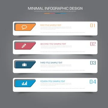 Infographic Elements with business icon on full color background circle proce Illustrazione stock