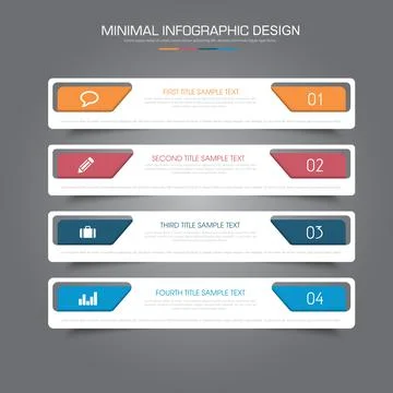 Infographic Elements with business icon on full color background circle proce Stock Illustration