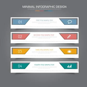 Infographic Elements with business icon on full color background circle proce Illustrazione stock