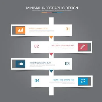 Infographic Elements with business icon on full color background circle proce Stock Illustration