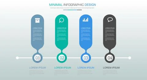 Infographic Elements with business icon on full color background circle proce 스톡 일러스트