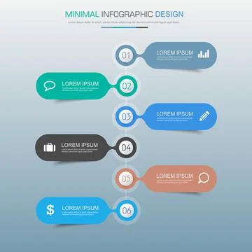 Infographic Elements with business icon on full color background circle proce Stock Illustration