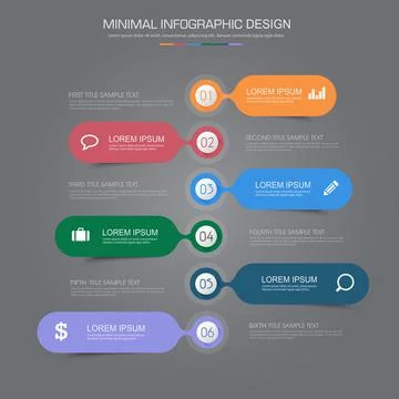Infographic Elements with business icon on full color background circle proce Stock Illustration