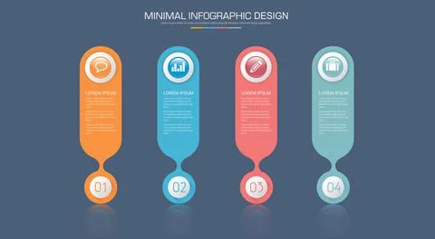 Infographic Elements with business icon on full color background circle proce Stock Illustration