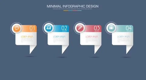 Infographic Elements with business icon on full color background circle proce 스톡 일러스트