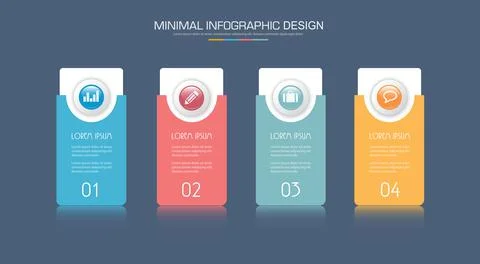 Infographic Elements with business icon on full color background circle proce Stock Illustration