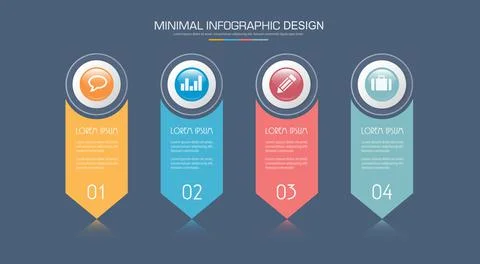 Infographic Elements with business icon on full color background circle proce Stock Illustration