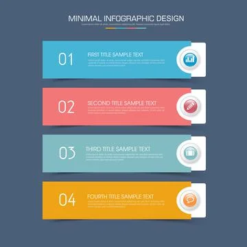 Infographic Elements with business icon on full color background  process or  Stock Illustration