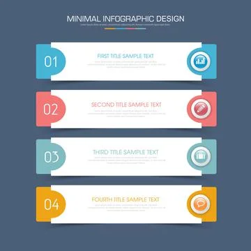 Infographic Elements with business icon on full color background  process or  Stock Illustration