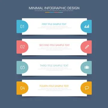 Infographic Elements with business icon on full color background  process or  Stock Illustration