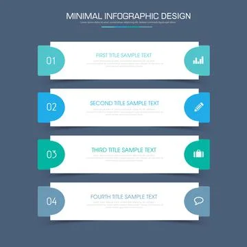 Infographic Elements with business icon on full color background  process or  Stock Illustration