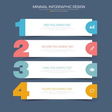 Infographic Elements with business icon on full color background  process or  스톡 일러스트