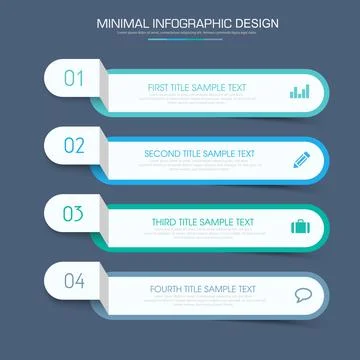 Infographic Elements with business icon on full color background  process or  Stock Illustration