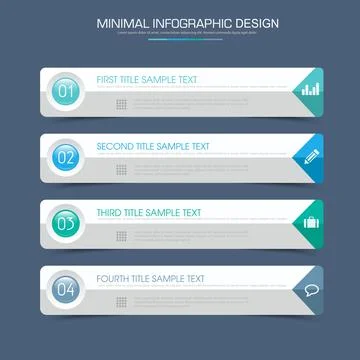 Infographic Elements with business icon on full color background  process or  Stock Illustration