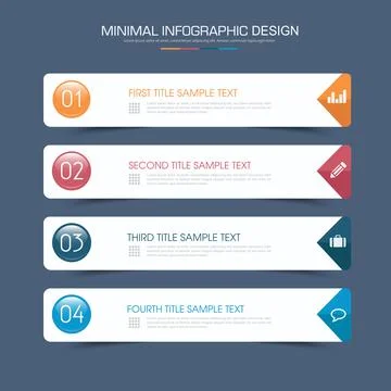 Infographic Elements with business icon on full color background  process or  Stock Illustration