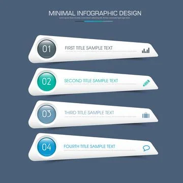 Infographic Elements with business icon on full color background  process or  Stock Illustration