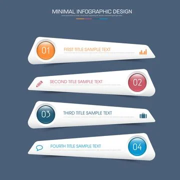 Infographic Elements with business icon on full color background  process or  Stock Illustration