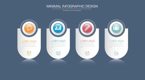 Infographic Elements with business icon on full color background circle proce Stock Illustration