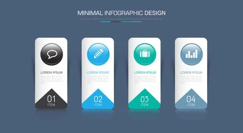Infographic Elements with business icon on full color background circle proce Stock Illustration