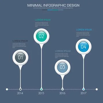 Infographic Elements with business icon on full color background  process or  Stock Illustration