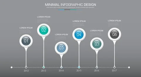 Infographic Elements with business icon on full color background circle proce Stock Illustration