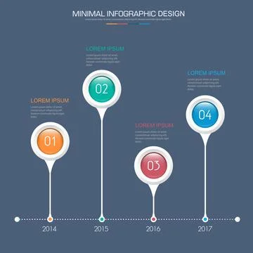 Infographic Elements with business icon on full color background  process or  Stock Illustration