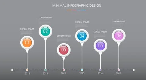 Infographic Elements with business icon on full color background circle proce Stock Illustration
