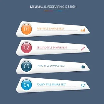 Infographic Elements with business icon on full color background  process or  Stock Illustration
