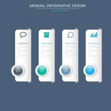 Infographic Elements with business icon on full color background  process or  Stock Illustration