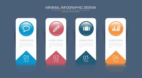 Infographic Elements with business icon on full color background circle proce Stock Illustration