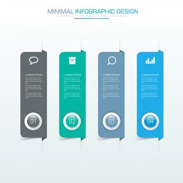 Infographic Elements with business icon on full color background  process or  Stock Illustration
