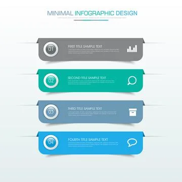 Infographic Elements with business icon on full color background  process or  스톡 일러스트
